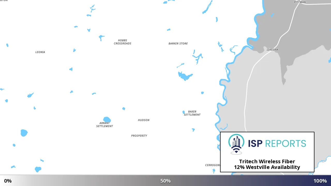 Westville, FL map of internet availability