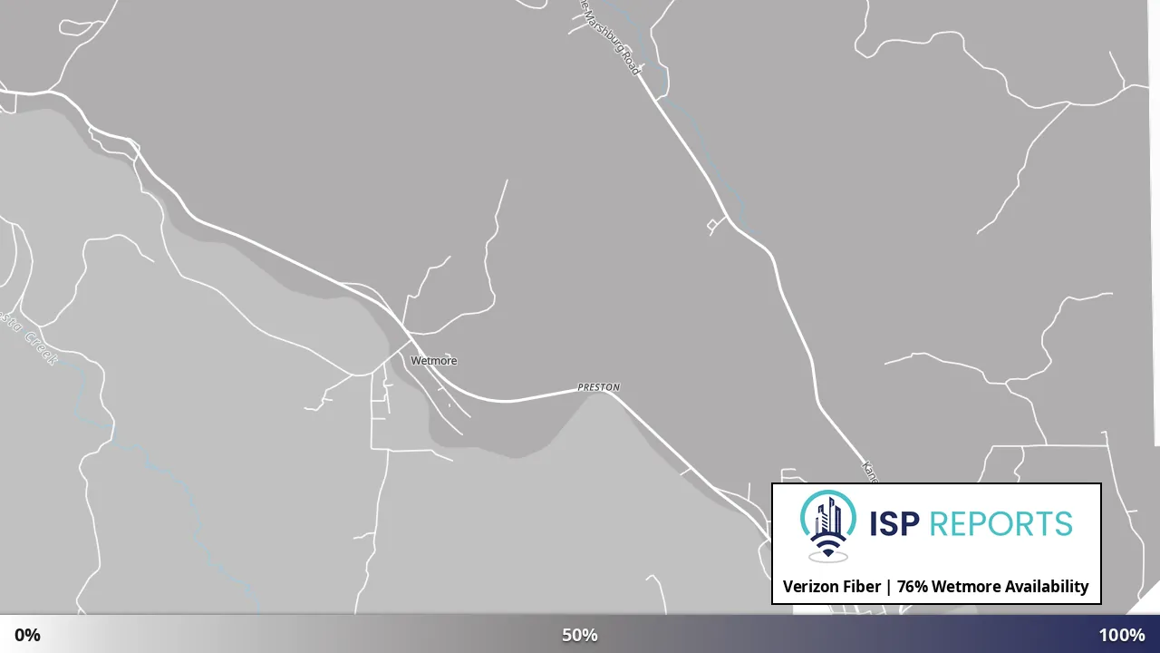 Wetmore, PA map of internet availability