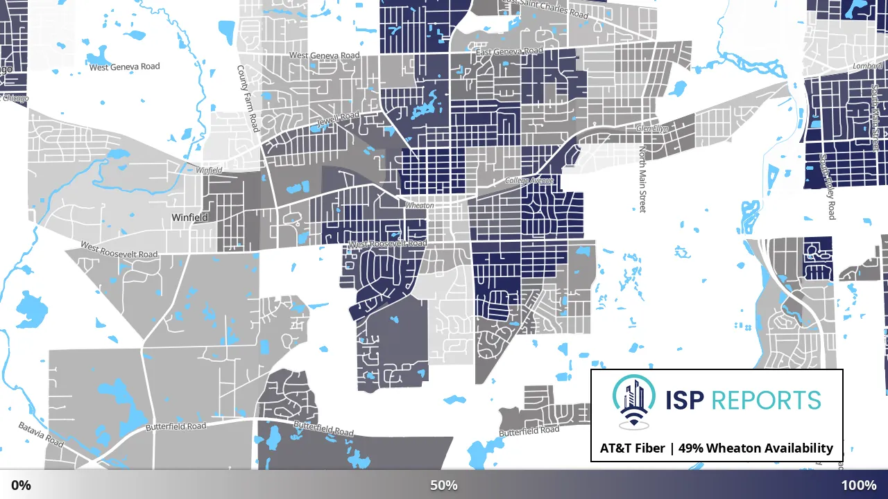 Wheaton, IL map of internet availability