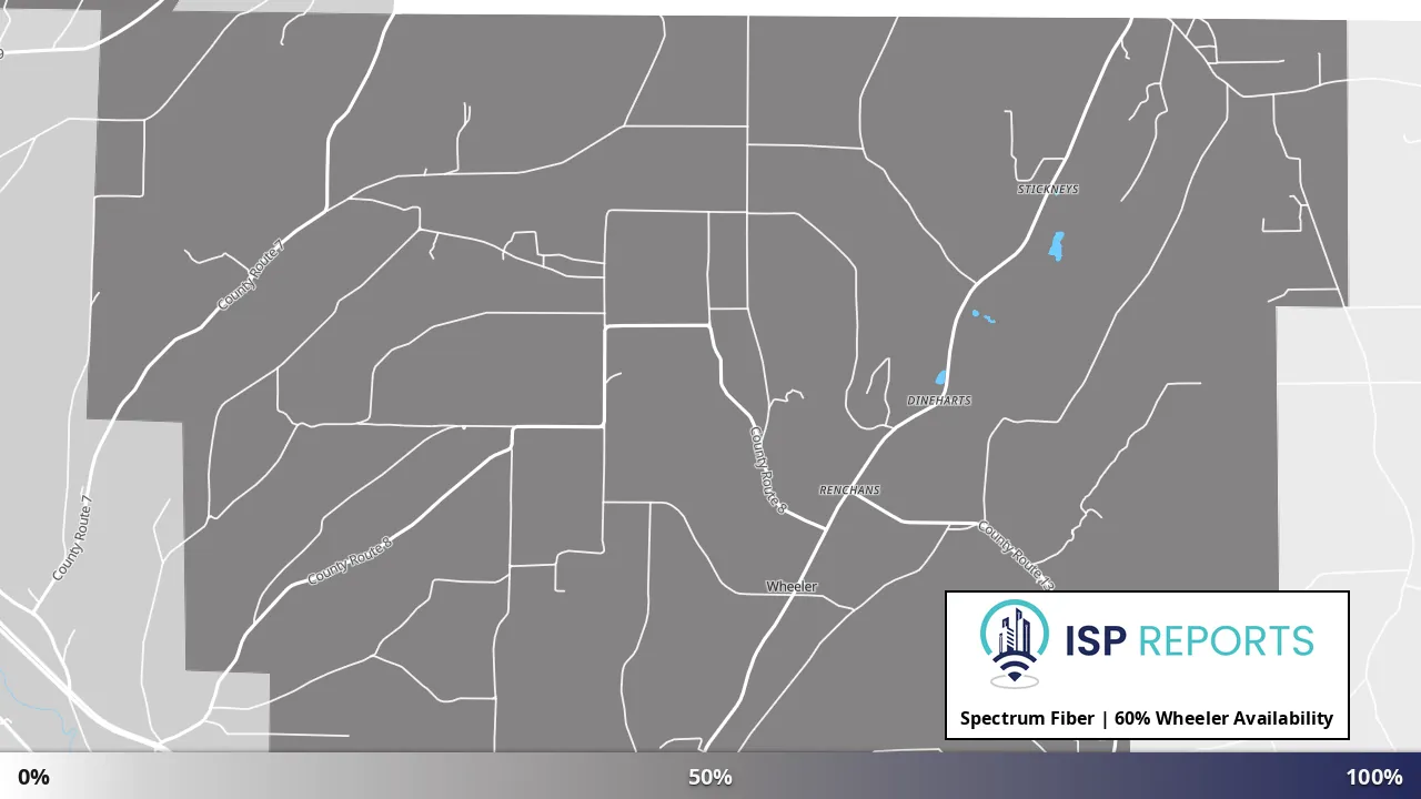 Wheeler, NY map of internet availability