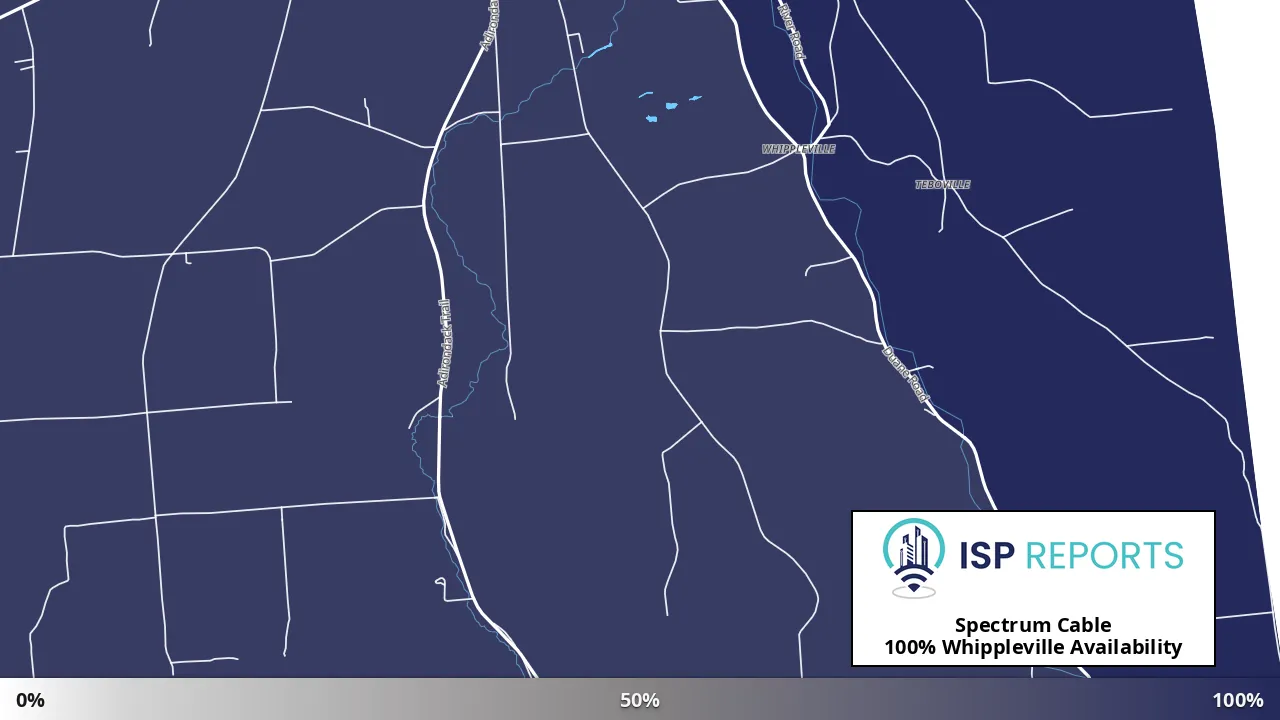 Whippleville, NY map of internet availability