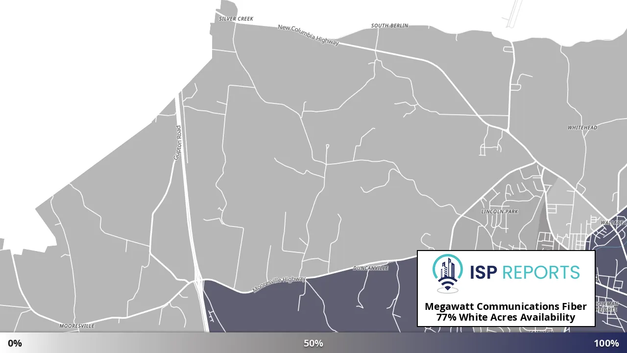 White Acres, TN map of internet availability