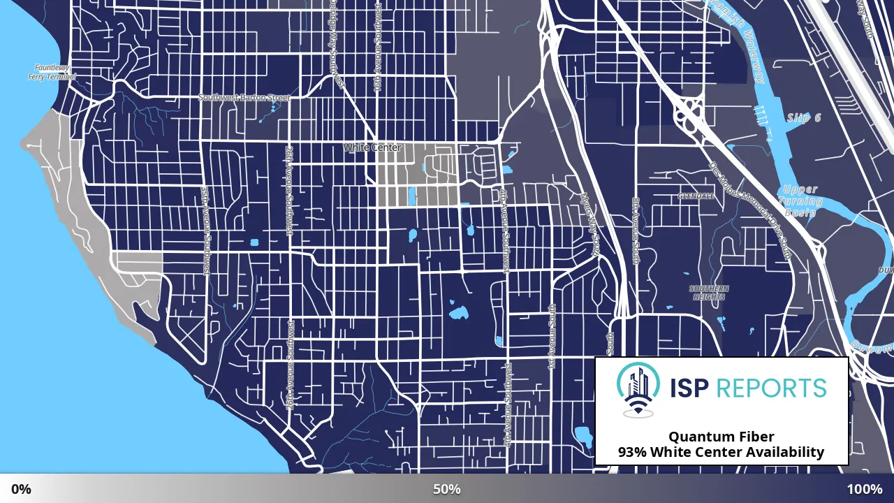 White Center, WA map of internet availability