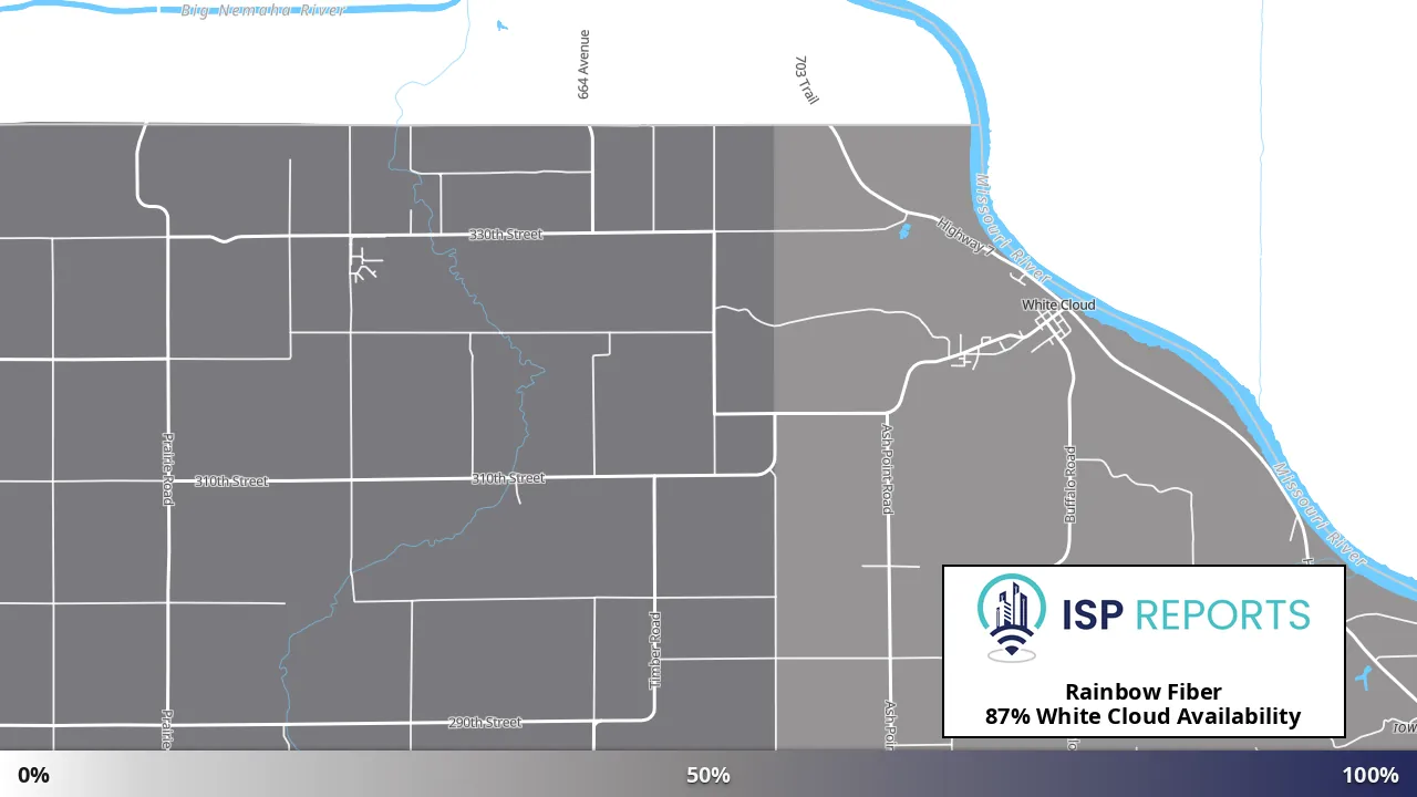 White Cloud, KS map of internet availability