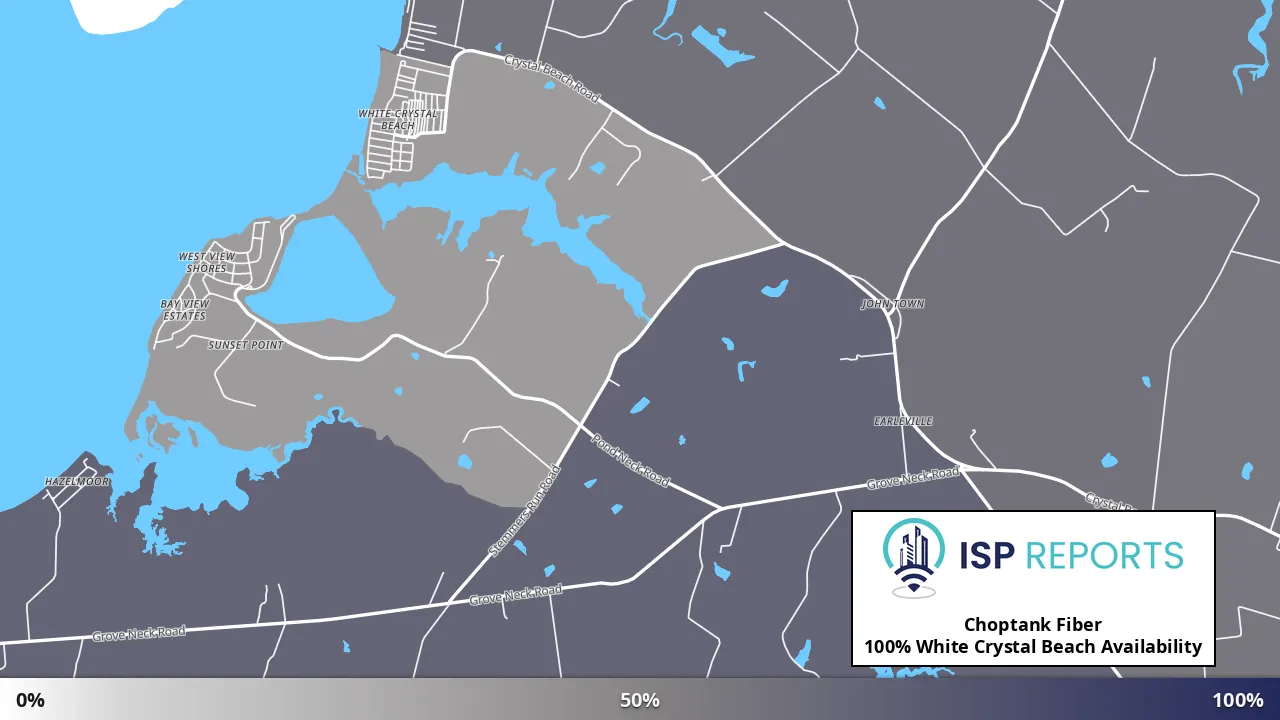 White Crystal Beach, MD map of internet availability