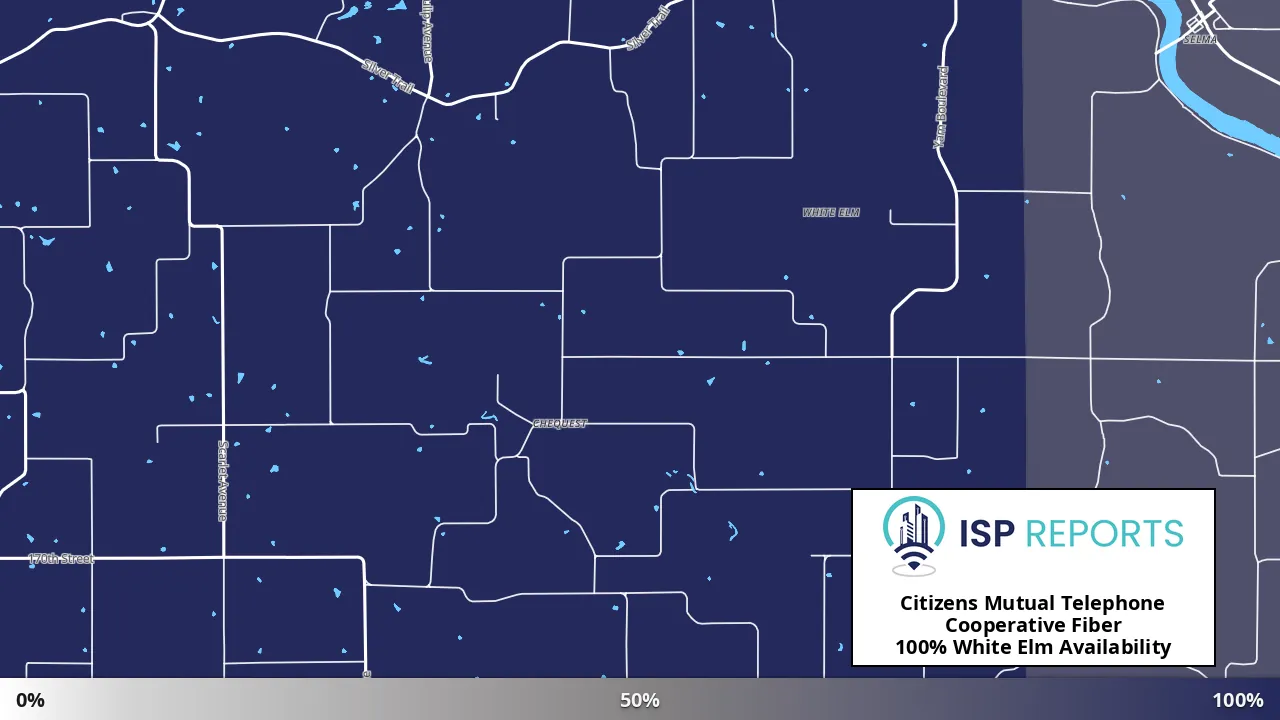 White Elm, IA map of internet availability