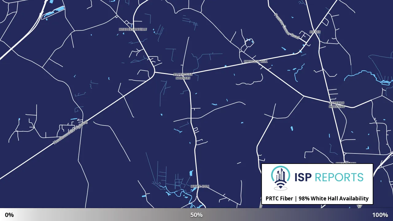 White Hall, SC map of internet availability