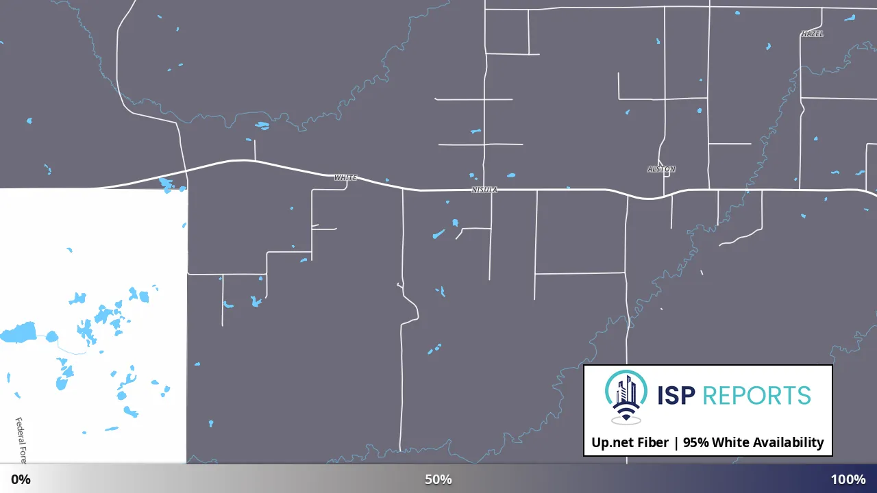 White, MI map of internet availability