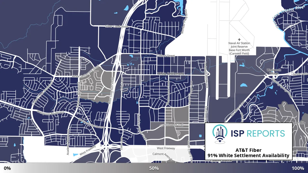 White Settlement, TX map of internet availability