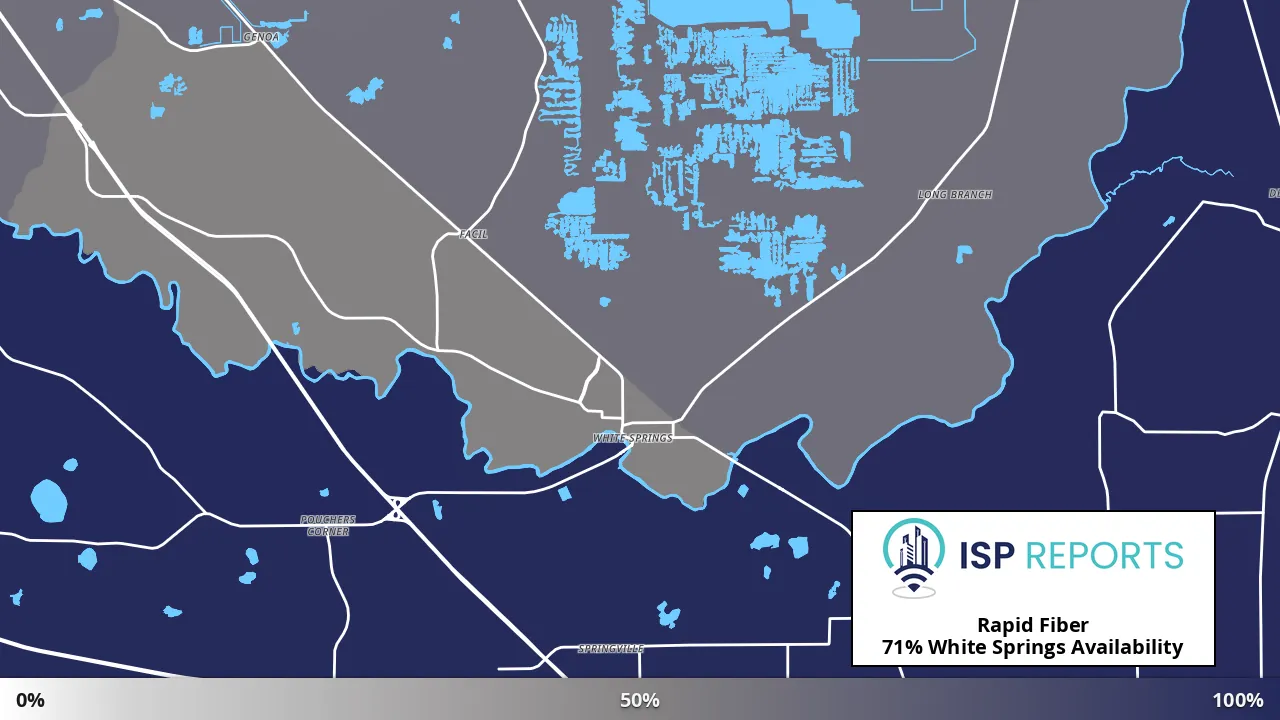 White Springs, FL map of internet availability