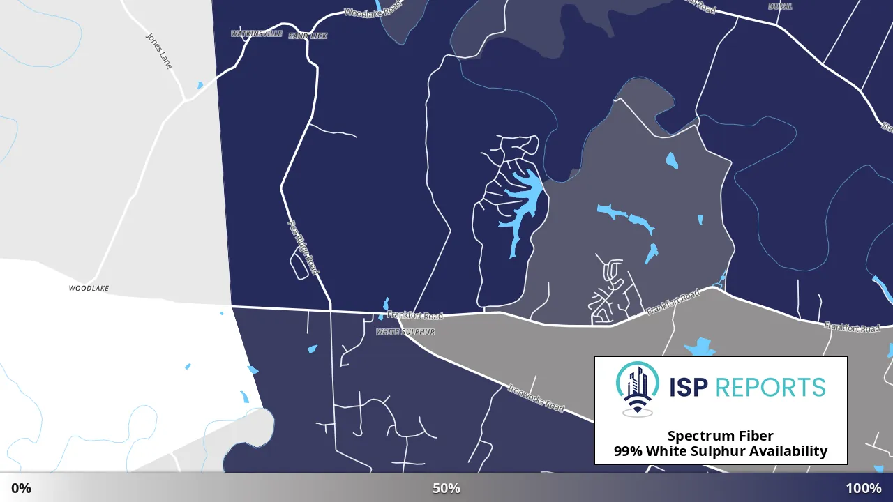 White Sulphur, KY map of internet availability
