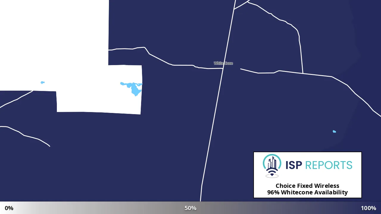 Whitecone, AZ map of internet availability