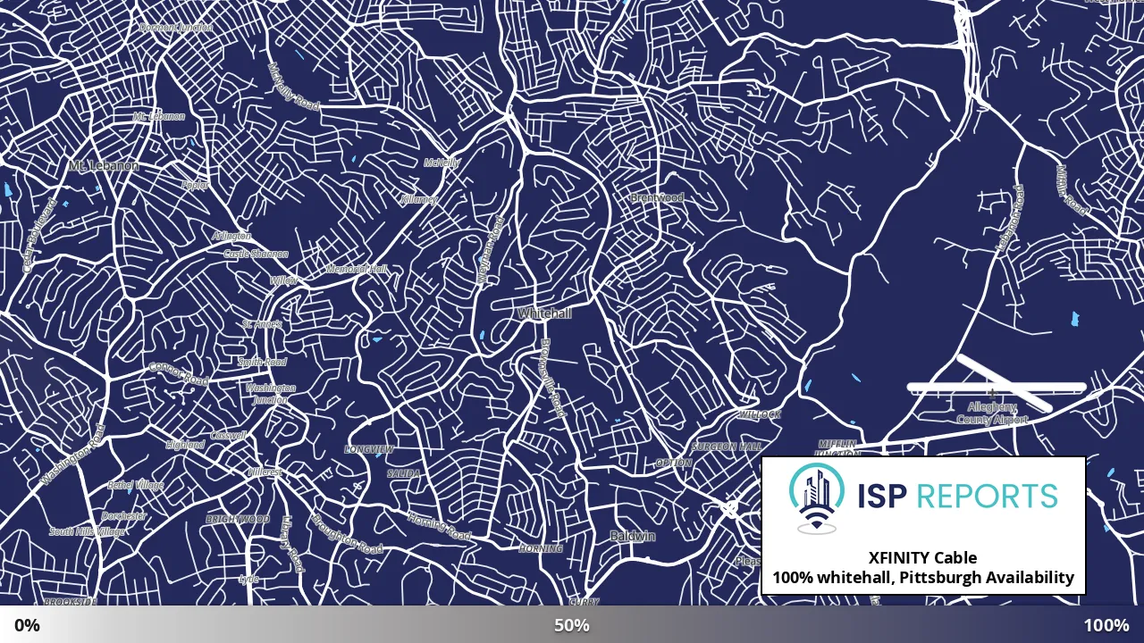 whitehall, Pittsburgh, PA map of internet availability