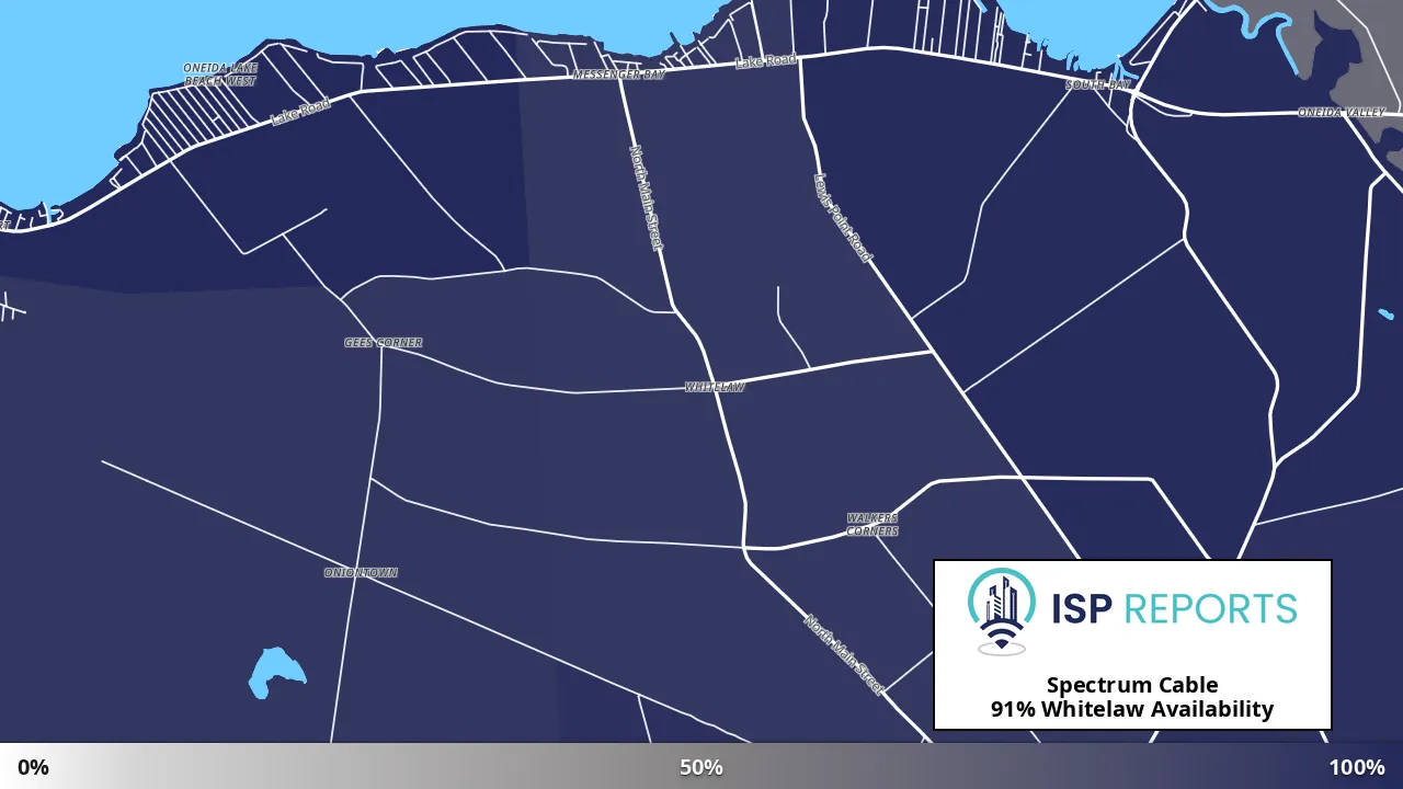 Whitelaw, NY map of internet availability