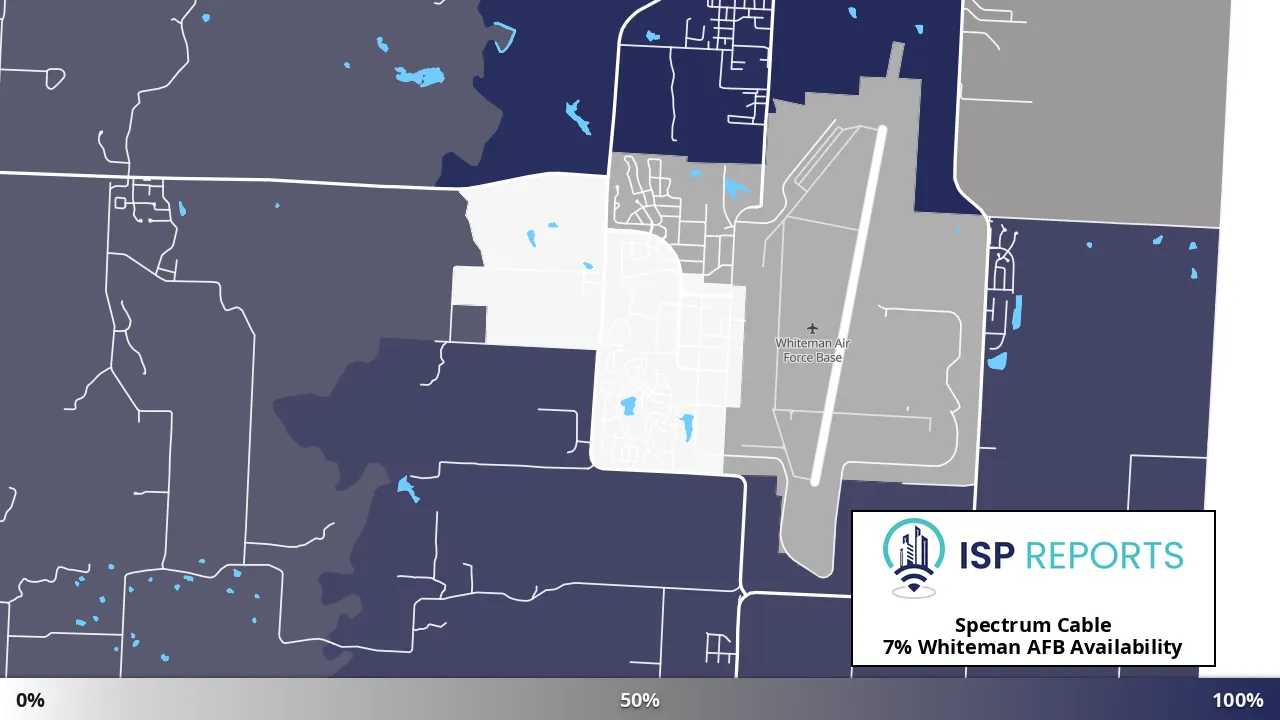 Whiteman AFB, MO map of internet availability