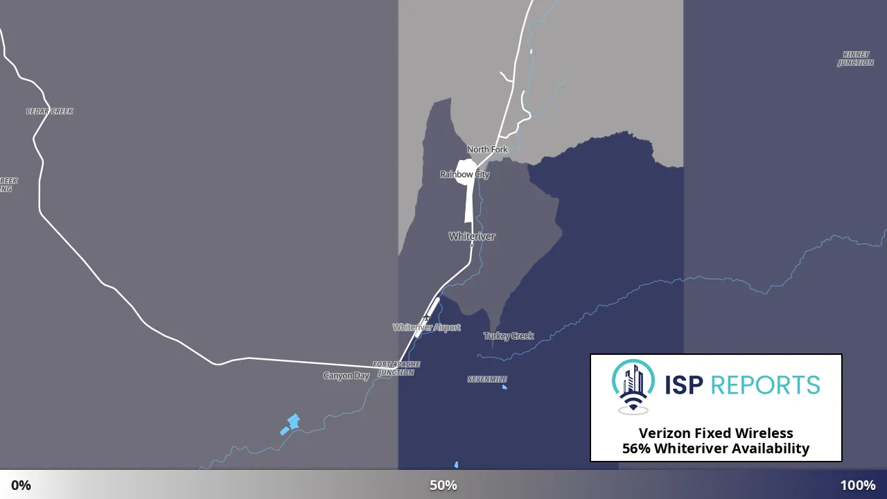 Whiteriver, AZ map of internet availability