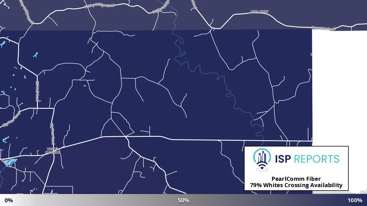 Whites Crossing, MS map of internet availability