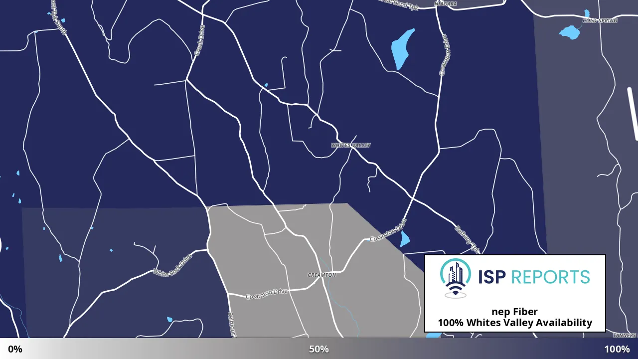 Whites Valley, PA map of internet availability