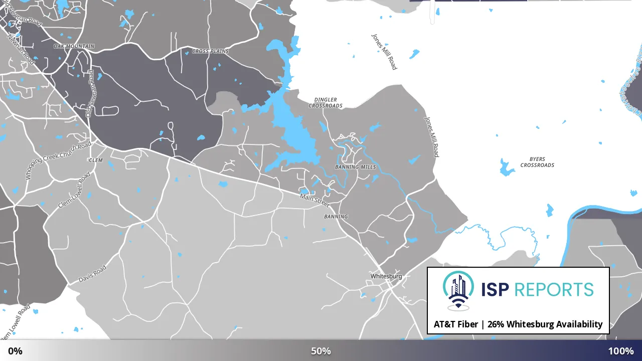 Whitesburg, GA map of internet availability