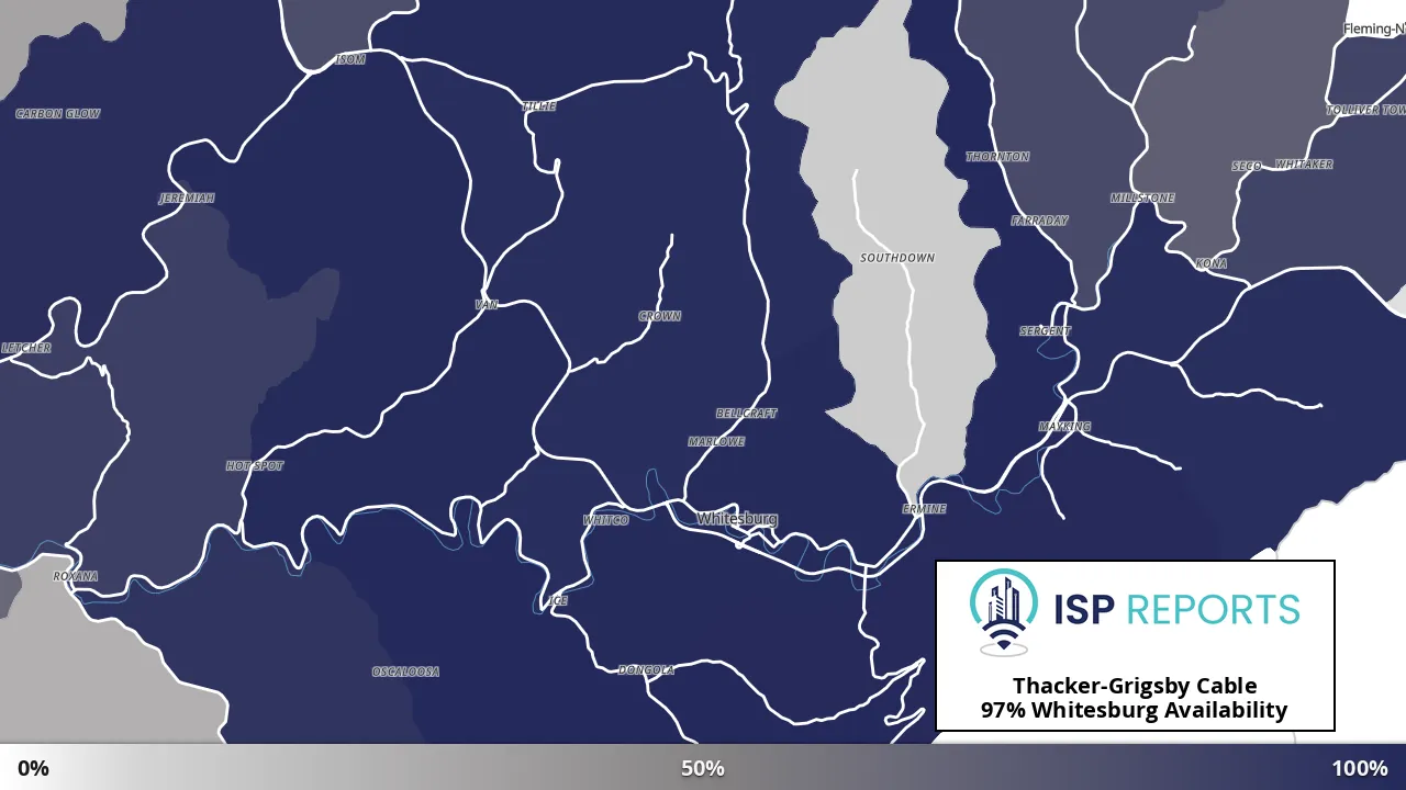 Whitesburg, KY map of internet availability