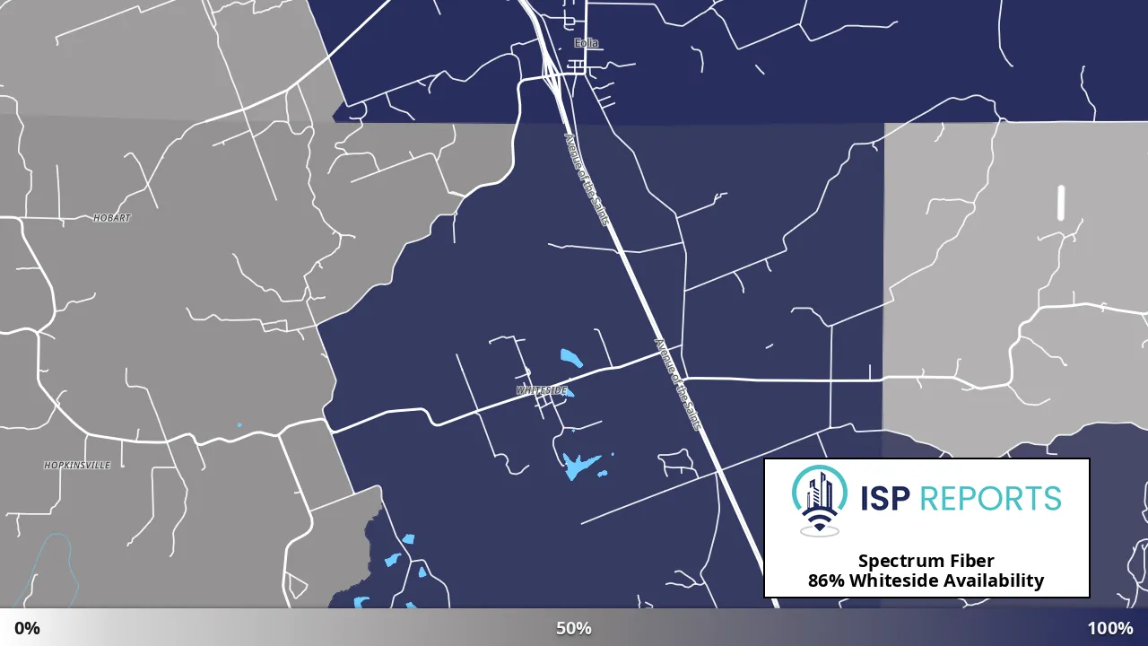 Whiteside, MO map of internet availability