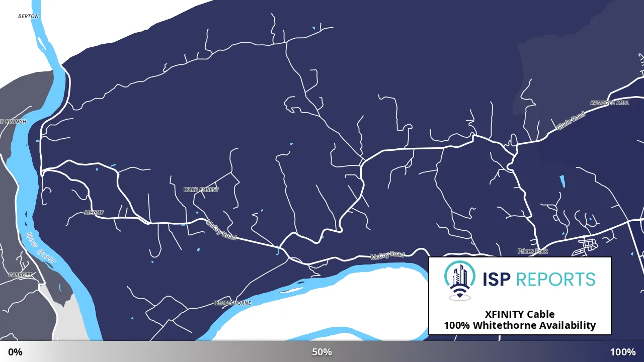Whitethorne, VA map of internet availability