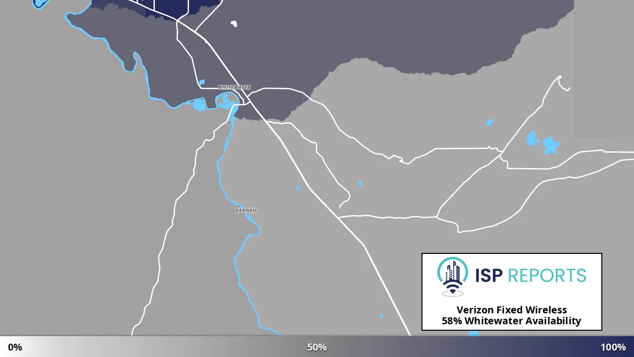 Whitewater, CO map of internet availability