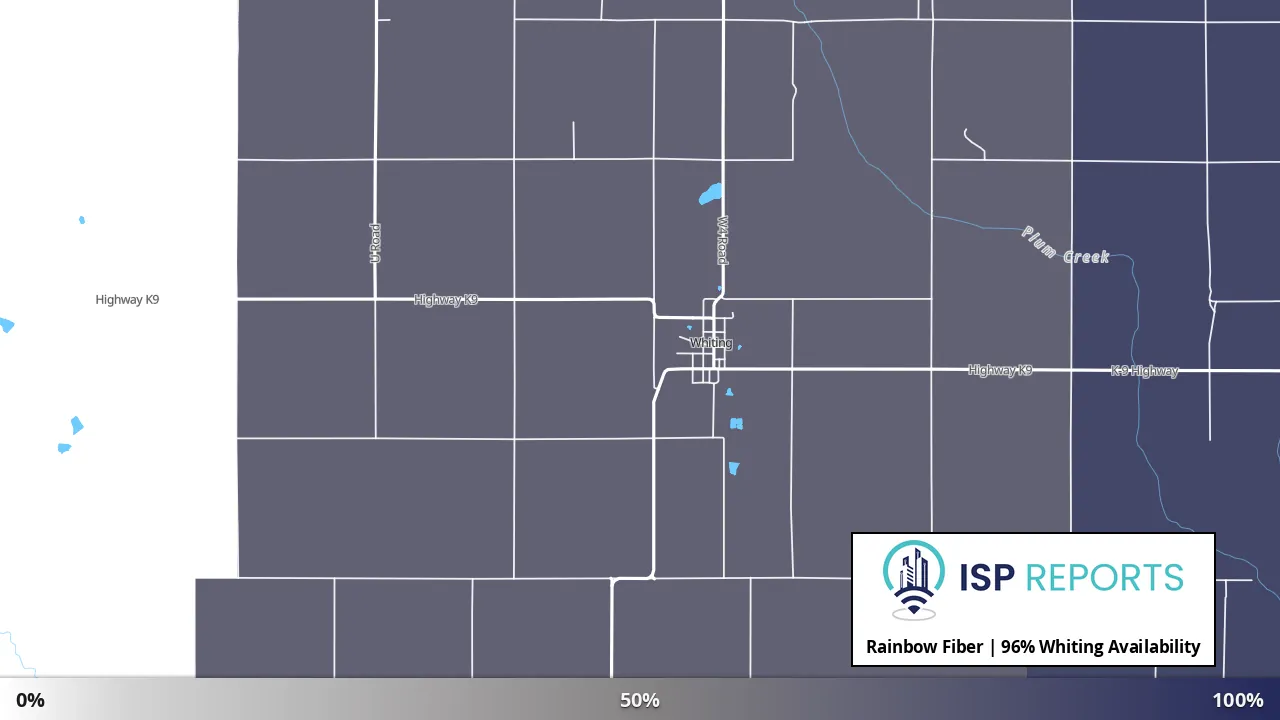 Whiting, KS map of internet availability