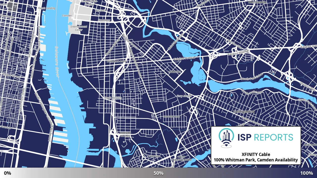 Whitman Park, Camden, NJ map of internet availability