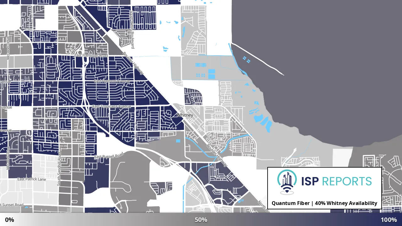 Whitney, NV map of internet availability