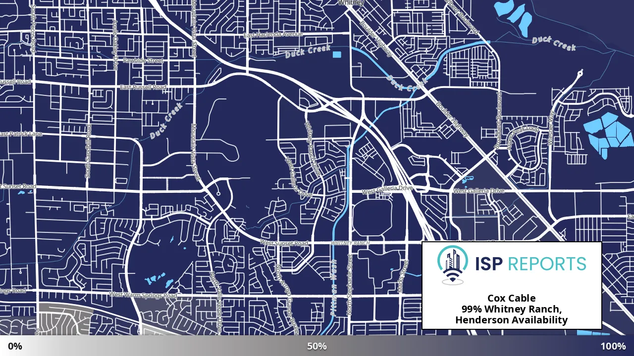 Whitney Ranch, Henderson, NV map of internet availability