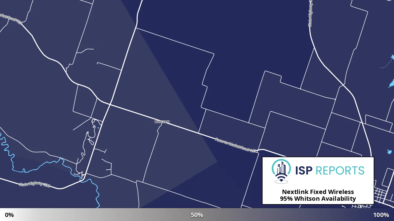 Whitson, TX map of internet availability
