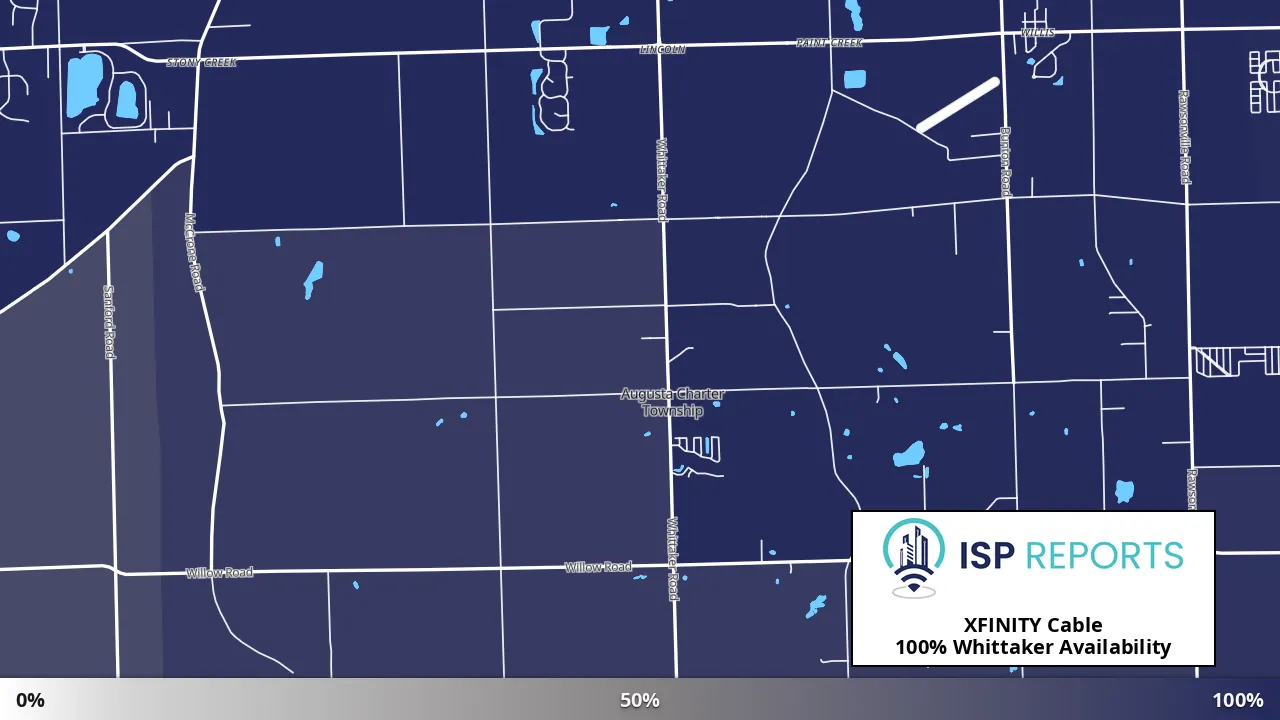 Whittaker, MI map of internet availability
