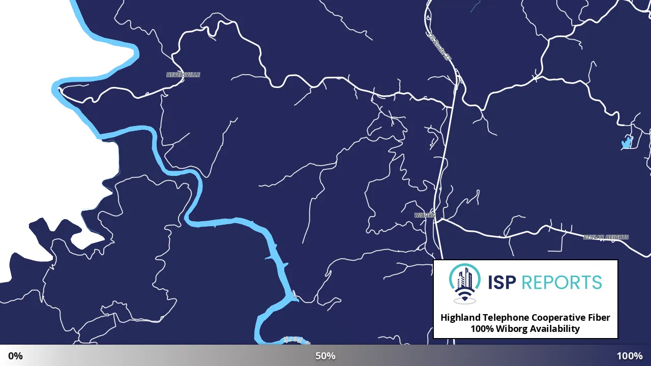 Wiborg, KY map of internet availability