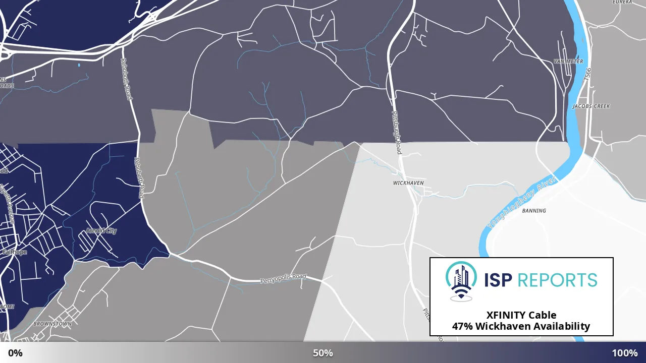 Wickhaven, PA map of internet availability