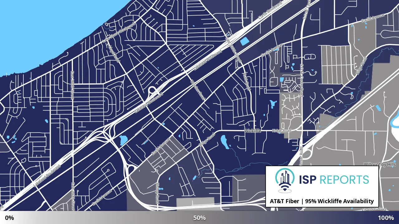 Wickliffe, OH map of internet availability