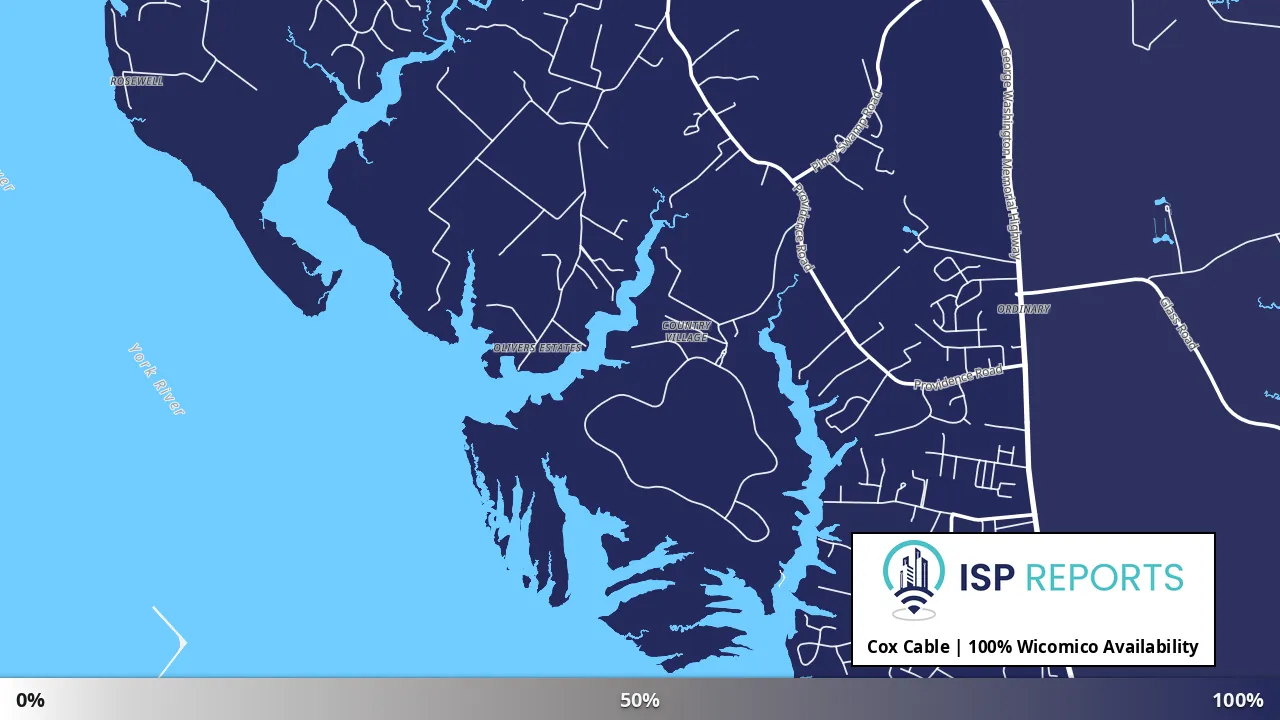 Wicomico, VA map of internet availability