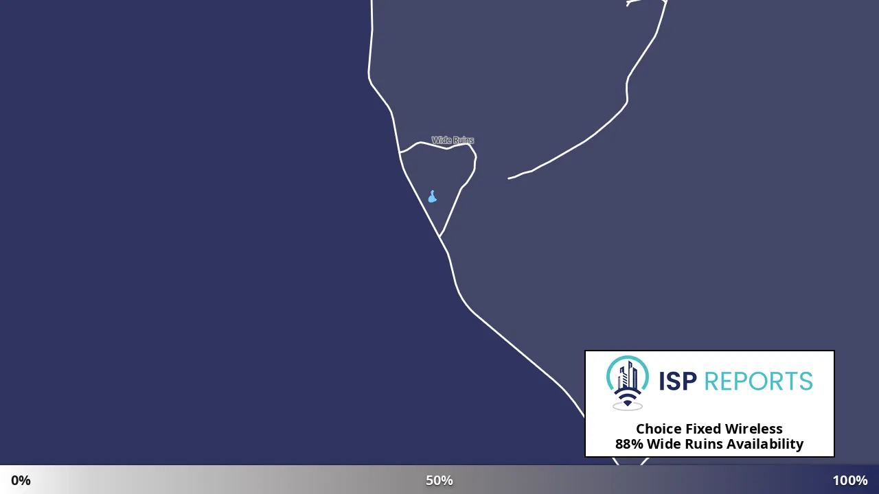 Wide Ruins, AZ map of internet availability