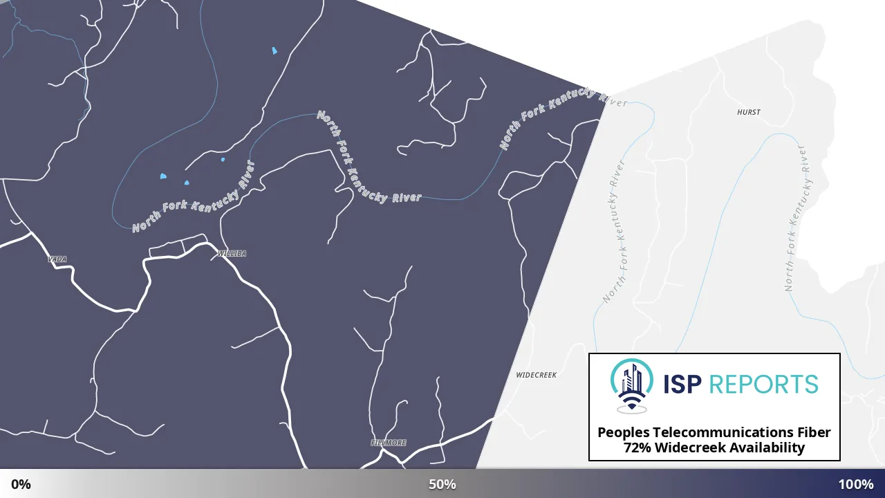 Widecreek, KY map of internet availability