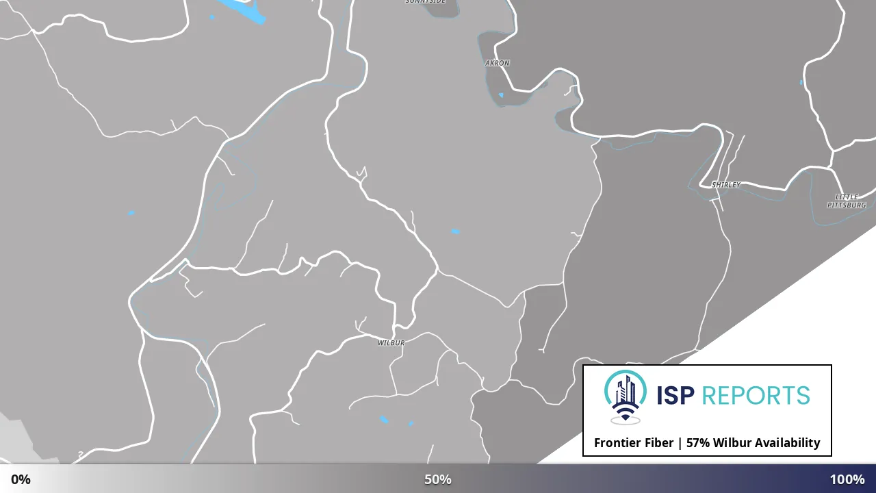 Wilbur, WV map of internet availability