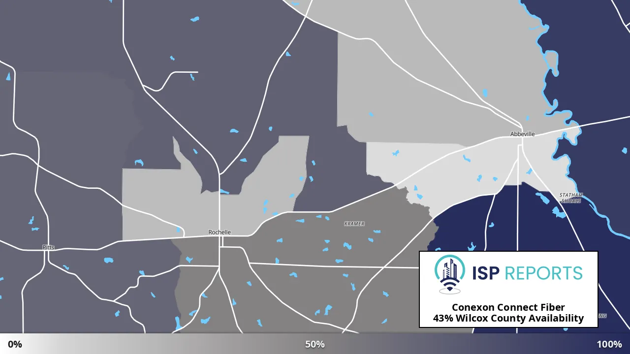 Wilcox County, GA map of internet availability