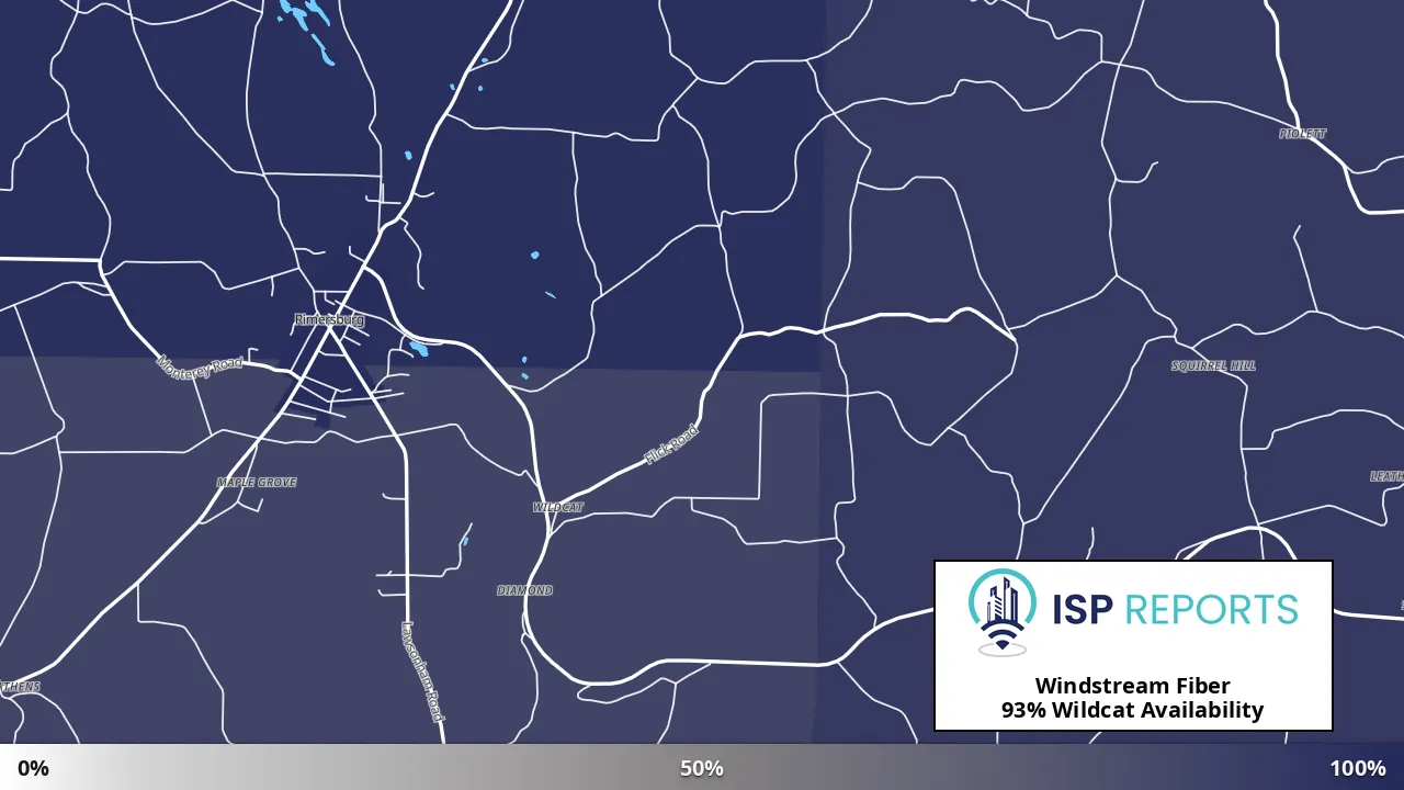 Wildcat, PA map of internet availability