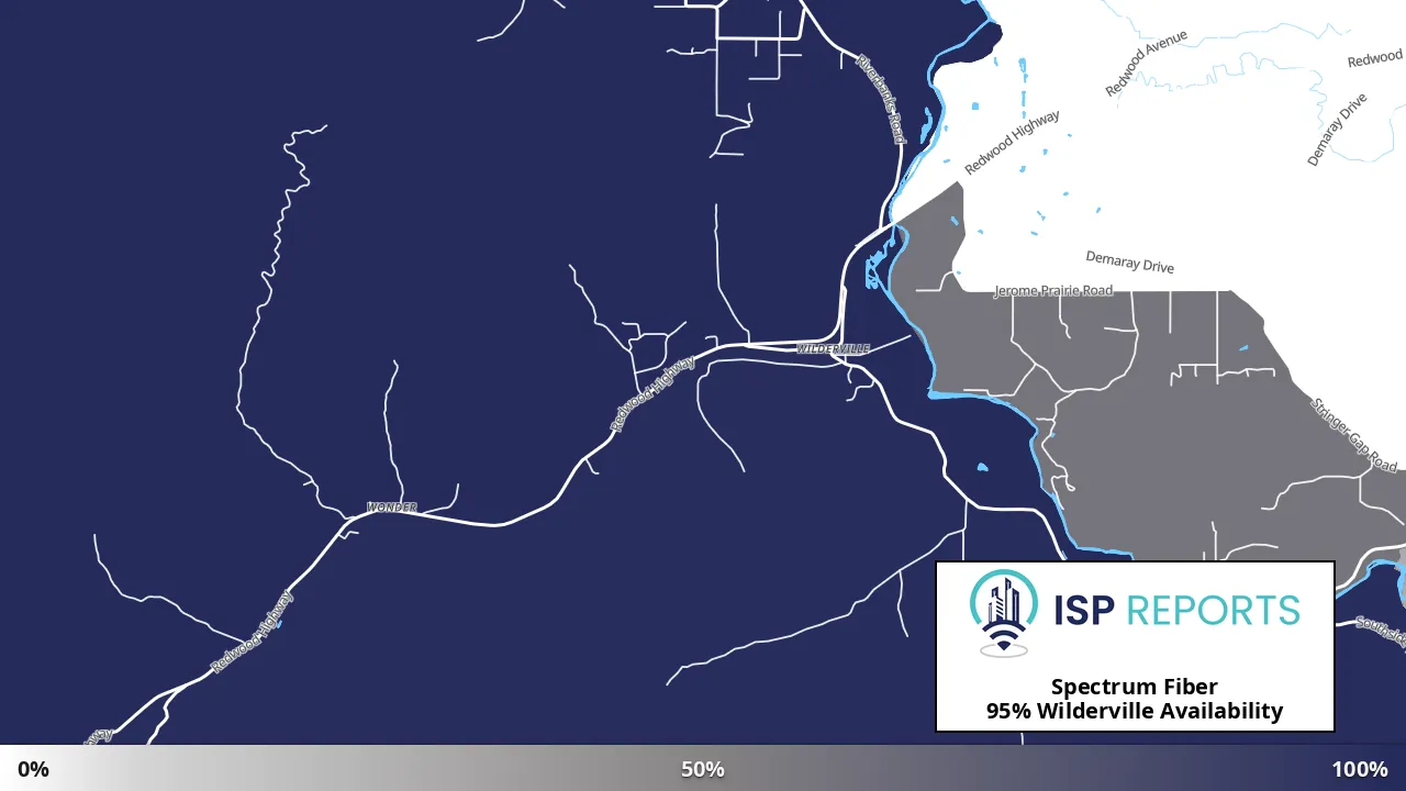 Wilderville, OR map of internet availability