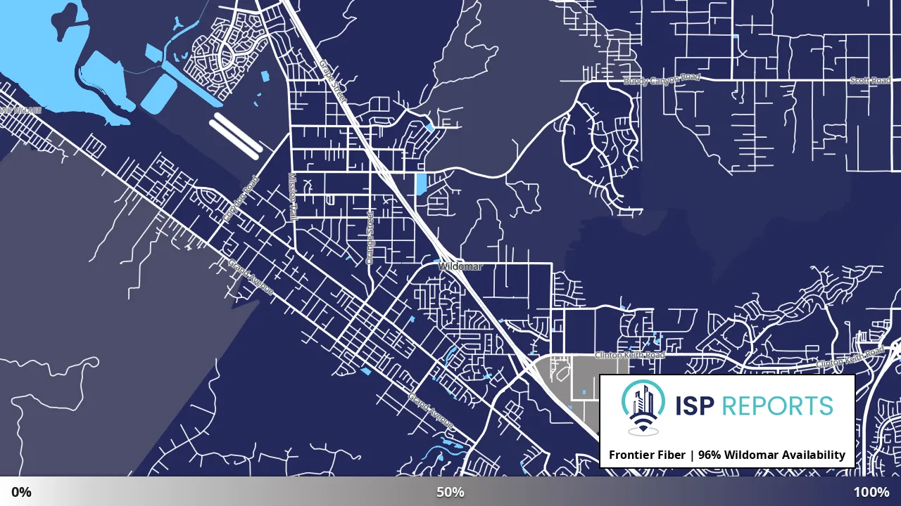 Wildomar, CA map of internet availability