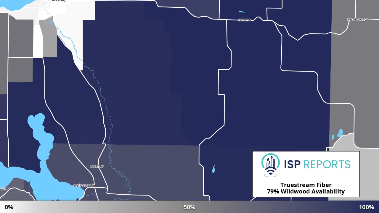 Wildwood, MI map of internet availability