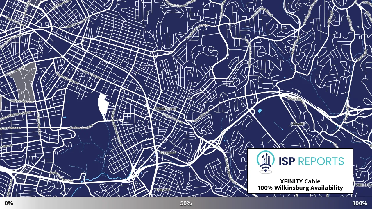 Wilkinsburg, PA map of internet availability