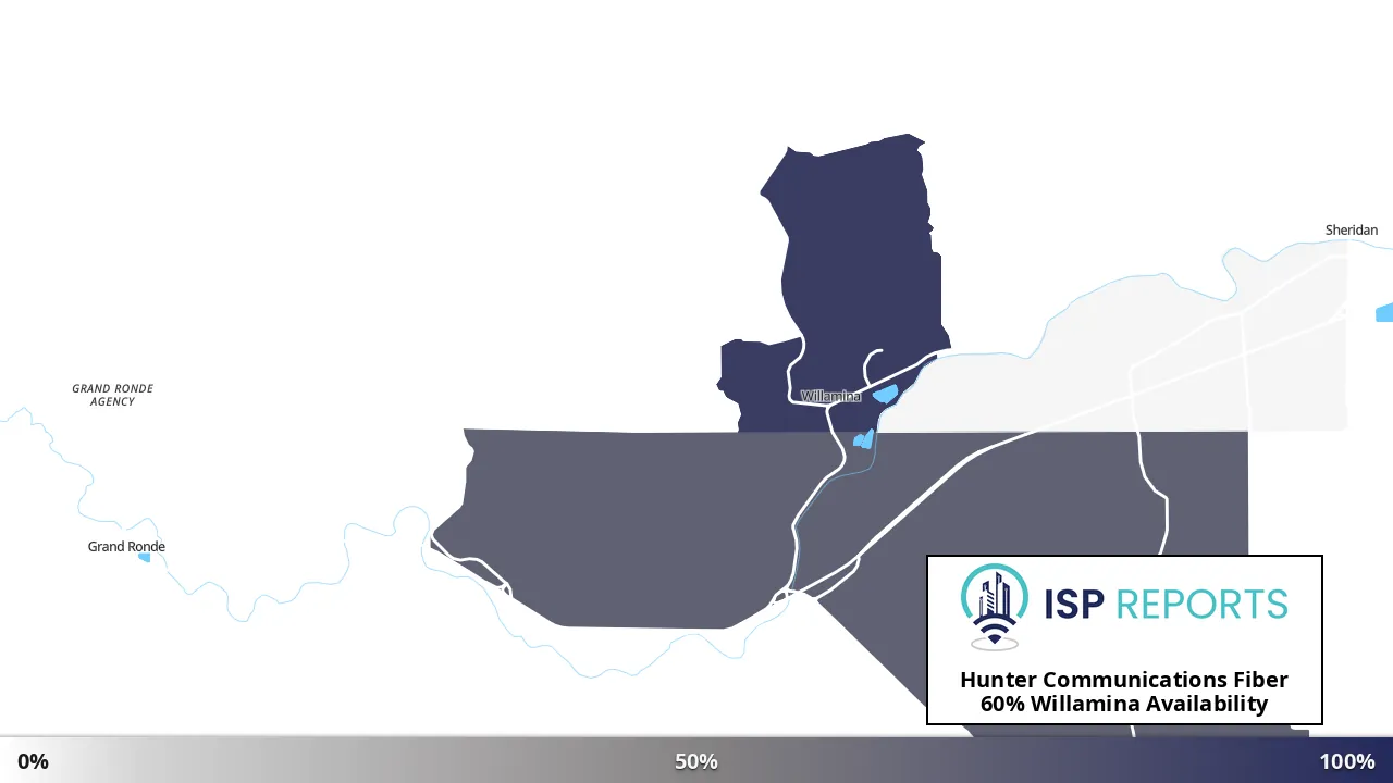 Willamina, OR map of internet availability