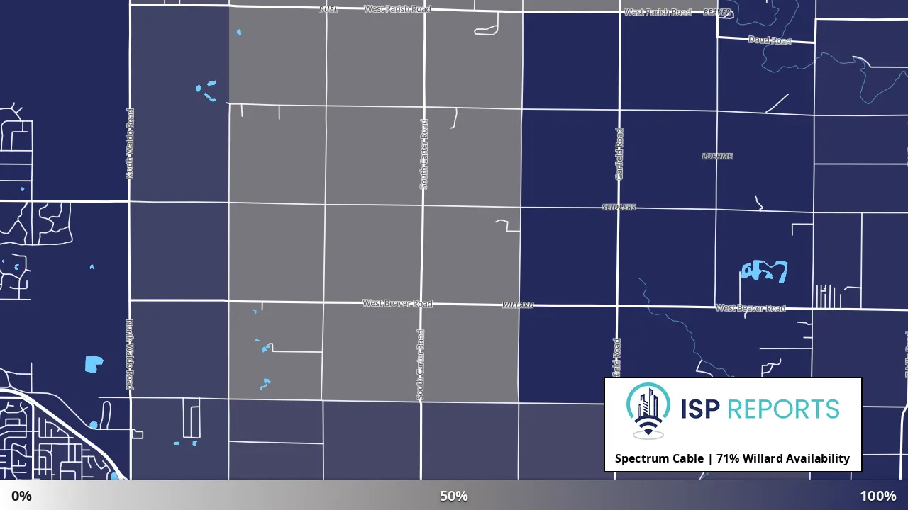 Willard, MI map of internet availability