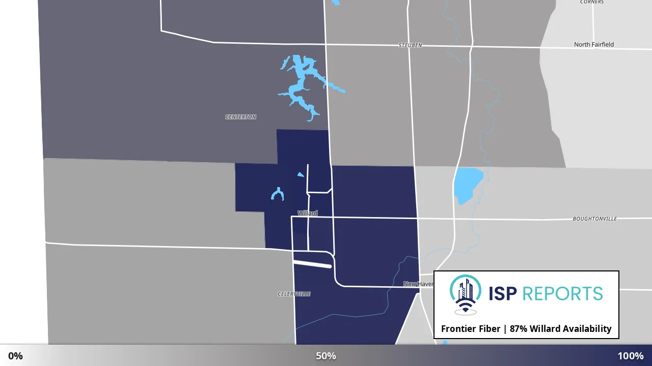 Willard, OH map of internet availability
