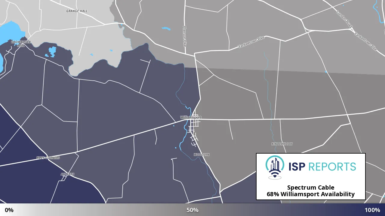 Williamsport, OH map of internet availability